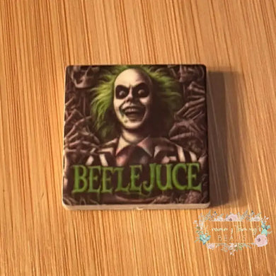 Beetlejuice Square - Silicone Focal Bead Silicone Square Bead