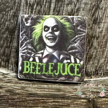Load image into Gallery viewer, Beetlejuice Square Silicone Focal Bead Silicone Square Bead
