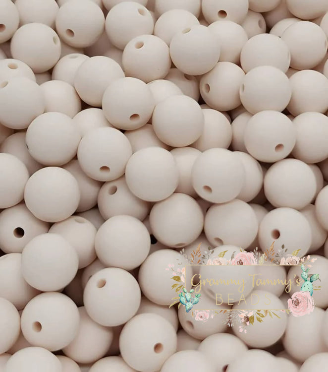 Beige 12Mm Silicone Focal Bead