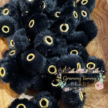 Load image into Gallery viewer, Black 16Mm Fuzzy Beads - 5 Count
