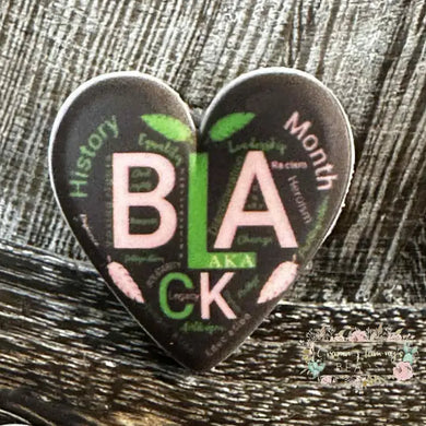 Black History Heart Silicone Focal Beads Silicone Focal Book