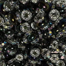 Load image into Gallery viewer, Black Rhinestone Pearl Spacer Beads Spacers
