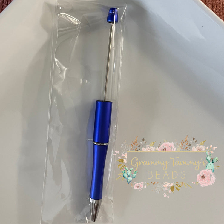 Beadable Pens - Blue Beadable Pen