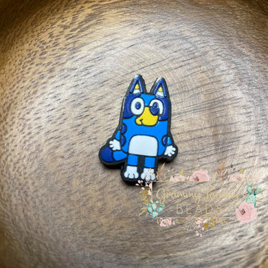 Blue Dog 3 Silicone Focal Bead 1 Count Beads