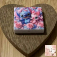 Load image into Gallery viewer, Blue Man &amp; Pink Girl Square Silicone Focal Bead Silicone Square Bead
