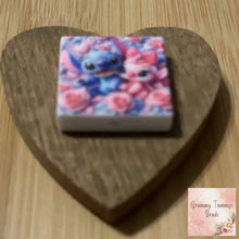 Load image into Gallery viewer, Blue Man &amp; Pink Girl Square Silicone Focal Bead Silicone Square Bead
