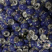 Load image into Gallery viewer, Blue Rhinestone Pearl Spacer Beads Spacers
