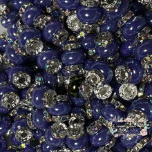 Load image into Gallery viewer, Blue Rhinestone Pearl Spacer Beads Spacers
