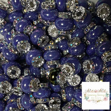 Load image into Gallery viewer, Blue Rhinestone Pearl Spacer Beads Spacers
