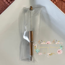 Load image into Gallery viewer, Beadable Pen - Glittery Light Brown Beadable Pen
