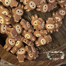 Load image into Gallery viewer, Brown Labubu Standing Silicone Focal Bead Silicone Focal Bead

