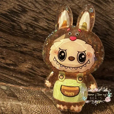 Brown Lububu Glitter Shaker Flatback Glitter Flatback