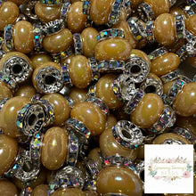 Load image into Gallery viewer, Brown Rhinestone Pearl Spacer Beads Spacers
