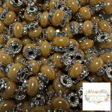 Load image into Gallery viewer, Brown Rhinestone Pearl Spacer Beads Spacers
