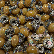 Load image into Gallery viewer, Brown Rhinestone Pearl Spacer Beads Spacers
