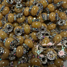 Load image into Gallery viewer, Brown Rhinestone Pearl Spacer Beads Spacers
