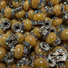 Load image into Gallery viewer, Brown Rhinestone Pearl Spacer Beads Spacers
