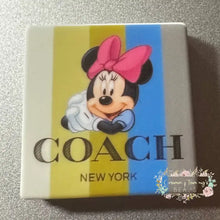 Load image into Gallery viewer, Mini Coach Silicone Focal Bead Silicone Square Bead
