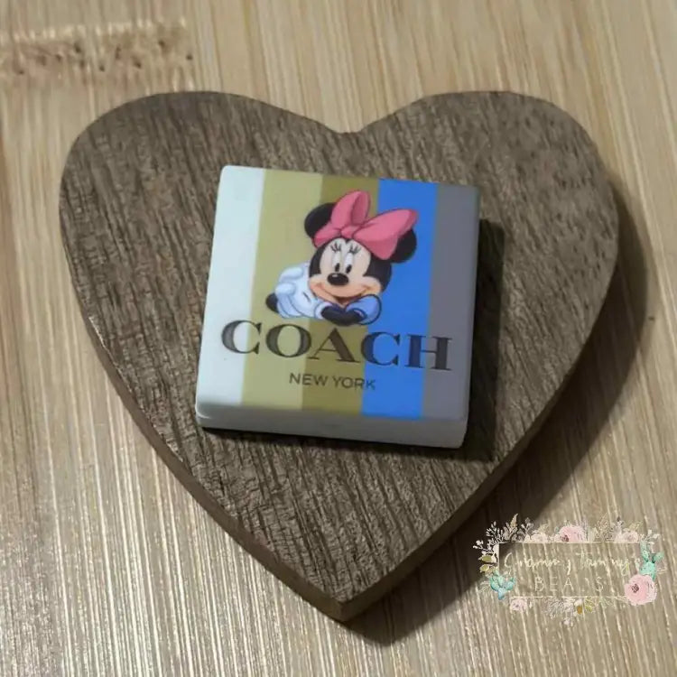 Mini Coach Silicone Focal Bead Silicone Square Bead