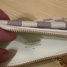 Load image into Gallery viewer, LV Grey &amp; White Zipper Coin Purse Keychain - Card Holder
