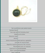 Load image into Gallery viewer, Jadeite Jade 14K Gold Plated Handmade Inlay Pendant Necklace
