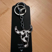 Load image into Gallery viewer, Ox Cattle Bull bag charm Keychain Black or Brown
