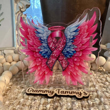 Load image into Gallery viewer, Cancer Pink Angel Wings - Acrylic Pen/Pencil Holder
