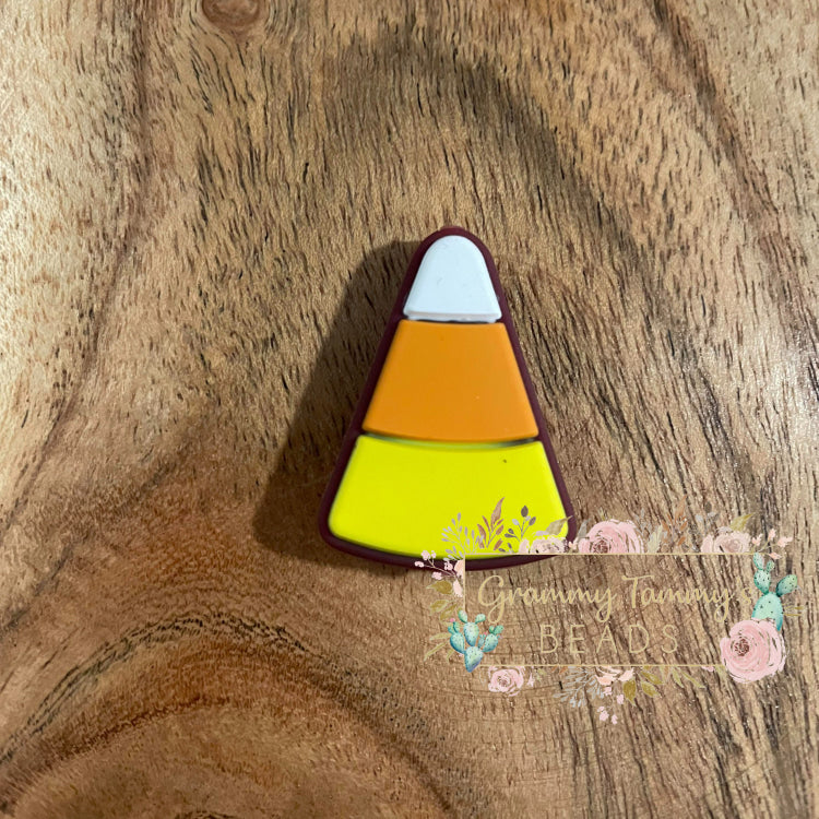 Candy Corn Silicone Focal Bead