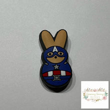 Load image into Gallery viewer, Capt A Marshmallow Bunny Silicone Focal Bead
