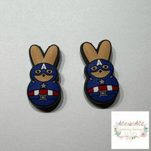 Load image into Gallery viewer, Capt A Marshmallow Bunny Silicone Focal Bead
