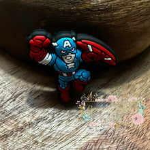 Load image into Gallery viewer, Captain America Silicone Focal Bead Beads
