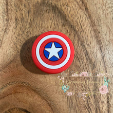 Load image into Gallery viewer, Captain Shield Silicone Focal Bead
