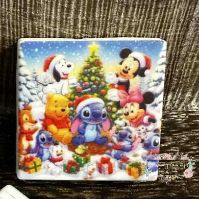 Cartoon Christmas Square Silicone Focal Beads Silicone Focal Bead