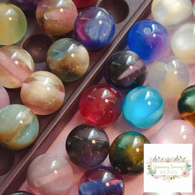 Cat Eye16mm Round Acrylic Beads - Assorted Colors Available 16mm Cats Eye