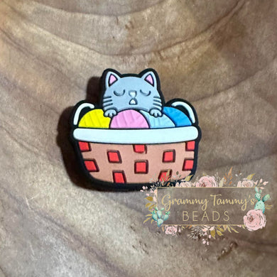 Cat & Yarn Silicone Focal Bead