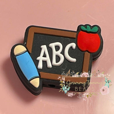 Teachers Chalk Board Silicone Focal Beads