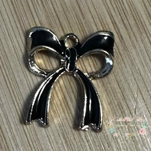 Load image into Gallery viewer, Charms - Classic Metal Black Bow - One Count Charm
