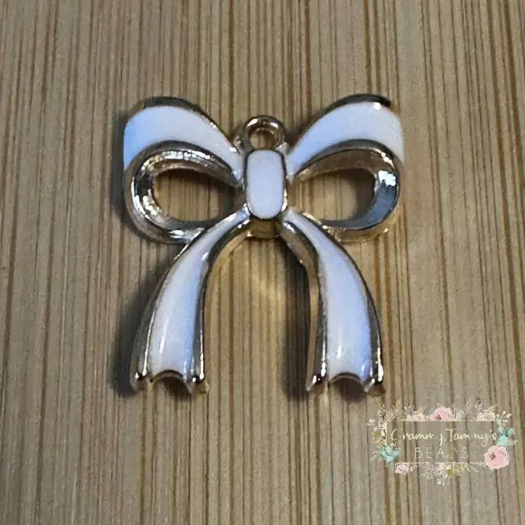 Charms - Classic White Bow Charms - One Count Charms