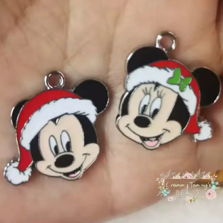 Charms - Mouse Boy and Girl Charms - 2 Pcs - Christmas Charms