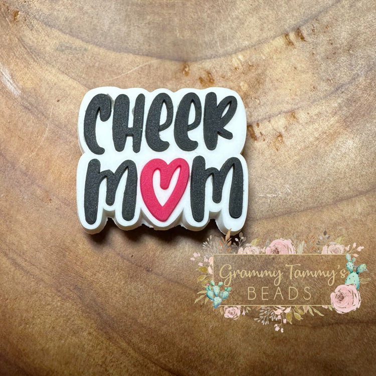 Cheer Mom Silicone Focal Bead