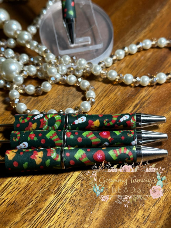 Christmas Beadable Pen - Green #115