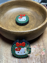 Load image into Gallery viewer, Christmas Kitty Silicone Focal Bead
