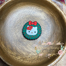 Load image into Gallery viewer, Christmas Kitty Silicone Focal Bead
