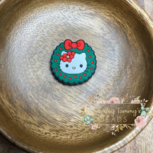 Load image into Gallery viewer, Christmas Kitty Silicone Focal Bead
