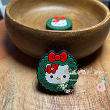 Load image into Gallery viewer, Christmas Kitty Silicone Focal Bead
