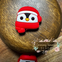 Load image into Gallery viewer, Christmas Penguin Head Silicone Focal Bead Beads
