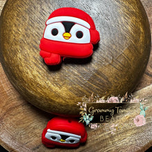 Load image into Gallery viewer, Christmas Penguin Head Silicone Focal Bead Beads
