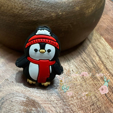 Christmas Penguin Silicone Focal Bead Beads