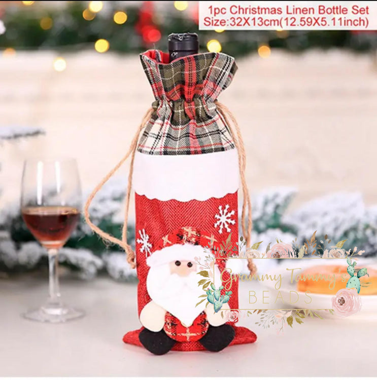 Christmas Wine Gift Bag - Santa Bottle Cover