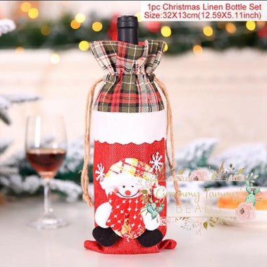 Christmas Wine Gift Bag - Snowman With Scarf Bottle Cover